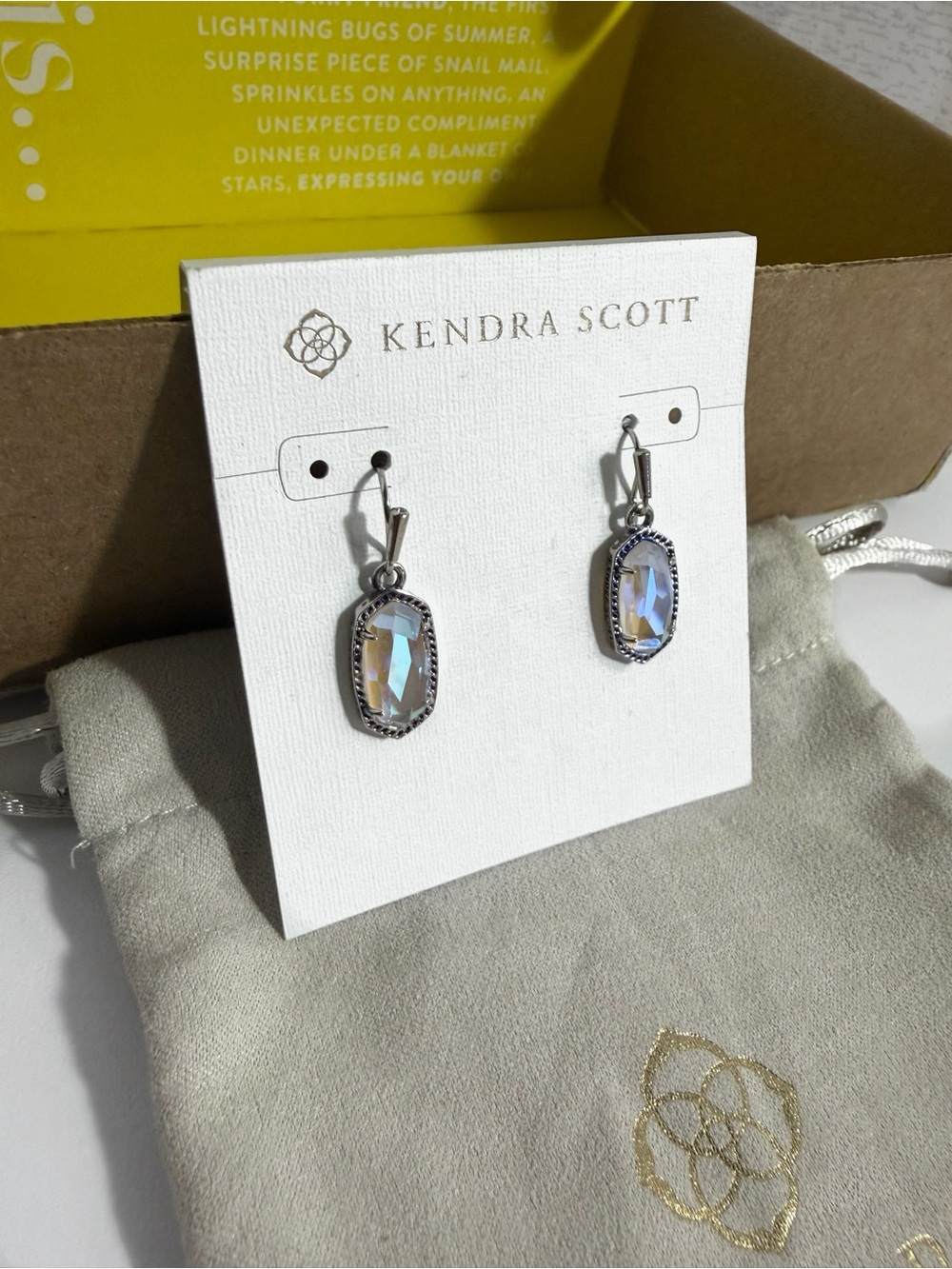 KENDRA SCOTT LEE RHODOLITE Dichroic Glads Iridescent Crystal Drop Earrings — $65